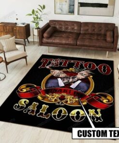 Personalized Tattoo Saloon Area Rectangular Rug Home Decor