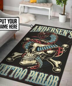 Personalized Tattoo Pailor Area Rug Carpet Vintage Home Decor