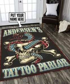 Personalized Tattoo Pailor Area Rug Carpet Vintage Home Decor