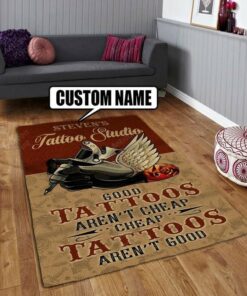 Personalized Tattoo Area Rug Carpet Vintage Home Decor Gift