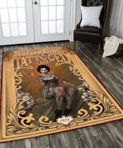 The Amazing Tattoo Lady Area Rug Carpet Vintage Home Decor Gift Idea