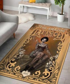 The Amazing Tattoo Lady Area Rug Carpet Vintage Home Decor Gift Idea