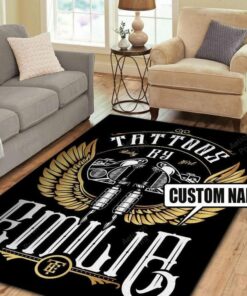 Personalized Tattoo Studio Area Rug Carpet Vintage Home Decor