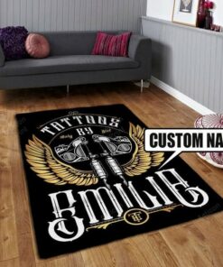 Personalized Tattoo Studio Area Rug Carpet Vintage Home Decor