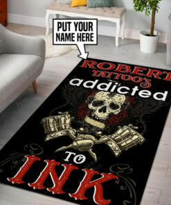 Personalized Tattoo Addicted Ink Area Rug Carpet Vintage Home Decor