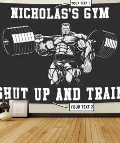Personalized Gym Flags Banners Tapestry Home Gym Decor Bodybuilding