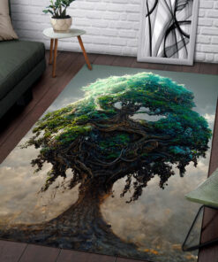 Watercolor Art Tree of Life Viking Rugs for Family