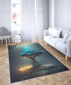 Watercolor Art Tree of Life Viking Area Rugs for Living Room