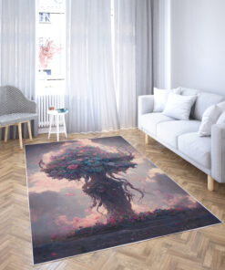 Watercolor Art Tree of Life Viking Area Rugs for Family