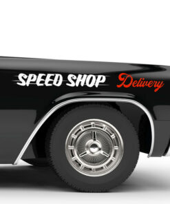 2 Pcs Speedy Delivery Hot Rod Garage Vinyl Sticker