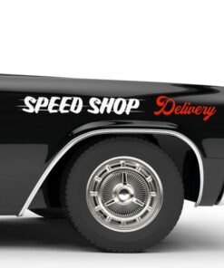2 Pcs Speedy Delivery Hot Rod Garage Vinyl Sticker