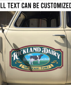 2 Pcs Personalized Farmer Dairy Farm Truck Lettering Hot Rod Vinyl Sticker