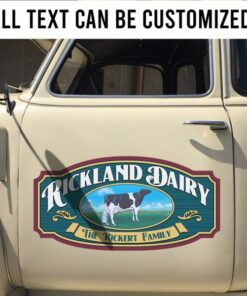 2 Pcs Personalized Farmer Dairy Farm Truck Lettering Hot Rod Vinyl Sticker
