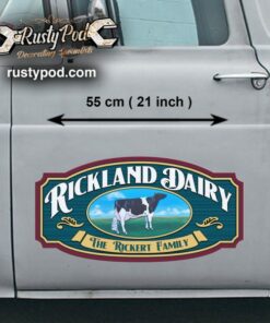 2 Pcs Personalized Farmer Dairy Farm Truck Lettering Hot Rod Vinyl Sticker