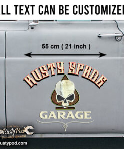 2 Pcs Personalized Ace Skull Lettering Vinyl Sticker