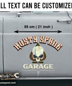 2 Pcs Personalized Ace Skull Lettering Vinyl Sticker