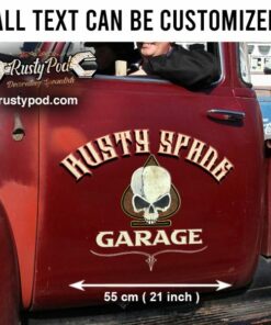 2 Pcs Personalized Ace Skull Lettering Vinyl Sticker