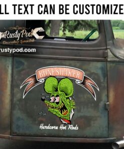 2 Pcs Personalized Rat Fink Hardcore Hot Rods Vinyl Sticker