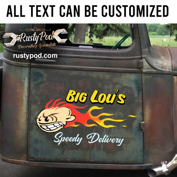 2 Pcs Personalized Flaming Ball Vinyl Sticker