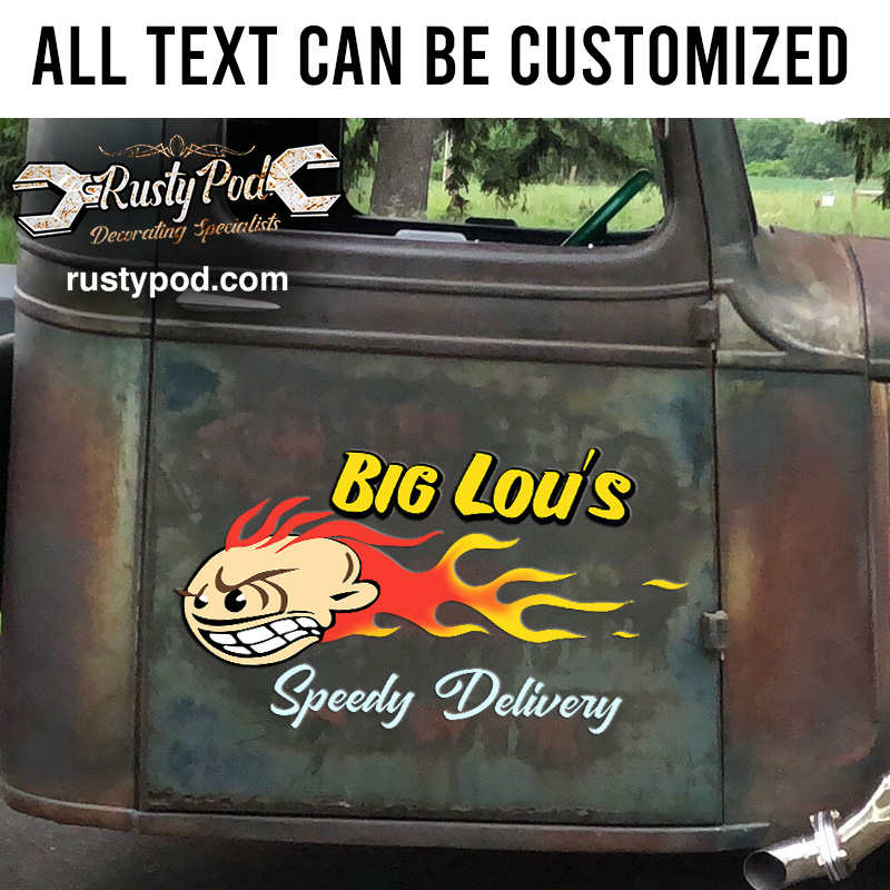 2 Pcs Personalized Flaming Ball Vinyl Sticker