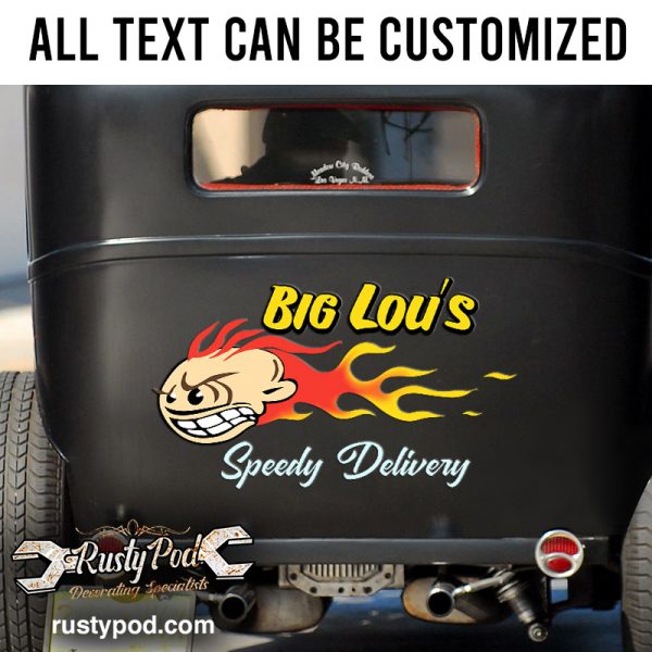 2 Pcs Personalized Flaming Ball Vinyl Sticker