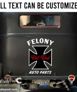 2 Pcs Personalized Iron Cross Vinyl Sticker