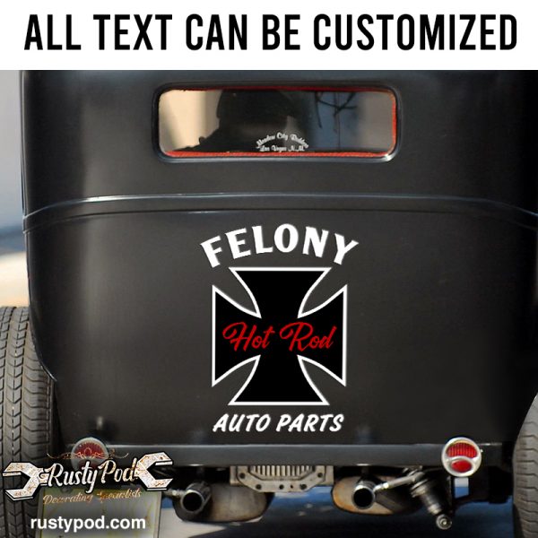 2 Pcs Personalized Iron Cross Vinyl Sticker