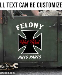 2 Pcs Personalized Iron Cross Vinyl Sticker