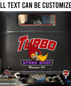 2 Pcs Personalized Hot Rod Bird Lettering Vinyl Sticker