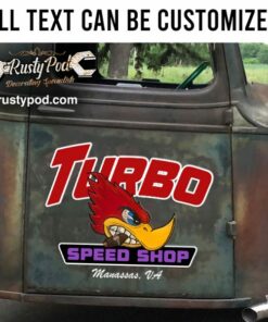 2 Pcs Personalized Hot Rod Bird Lettering Vinyl Sticker