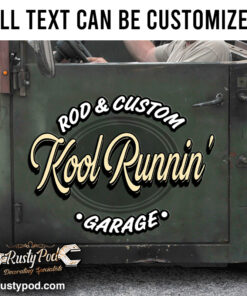 Personalized Hot Rod Lettering Vinyl Sticker Set 02 Pcs