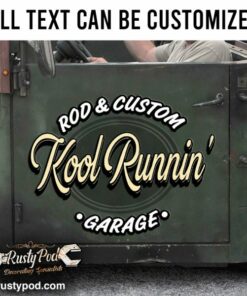 Personalized Hot Rod Lettering Vinyl Sticker Set 02 Pcs