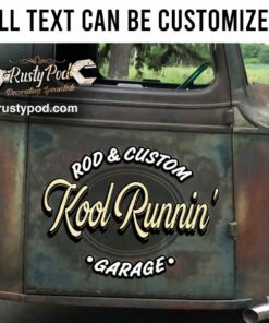 Personalized Hot Rod Lettering Vinyl Sticker Set 02 Pcs
