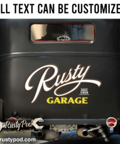 Personalized Garage Lettering Vinyl Sticker Set 02 Pcs