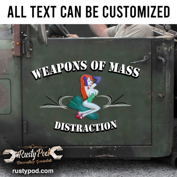 Personalized Pin Up Girl Lettering Vinyl Sticker Set 02 Pcs