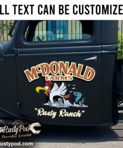 Personalized Farm Truck Lettering Vinyl Sticker Set 02 Pcs