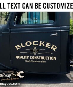 Personalized Pinstriping Truck Lettering Vinyl Sticker Set 02 Pcs