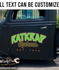 Personalized Rat Rod Lettering Vinyl Sticker Set 02 Pcs