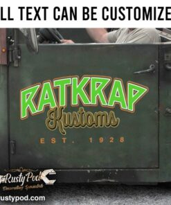 Personalized Rat Rod Lettering Vinyl Sticker Set 02 Pcs