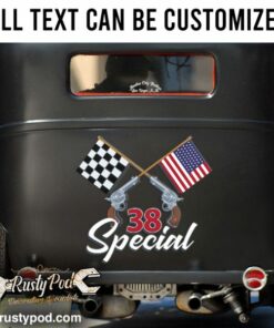 Personalized Racing Flag Vinyl Sticker Set 02 Pcs