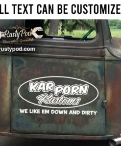 Personalized Oval Rusty Lettering Vinyl Sticker Set 02 Pcs
