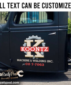 Personalized Mechanic Lettering Vinyl Sticker Set 02 Pcs