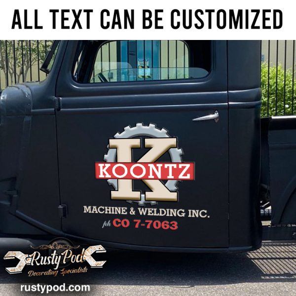 Personalized Mechanic Lettering Vinyl Sticker Set 02 Pcs