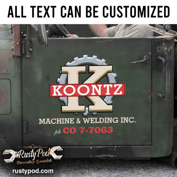 Personalized Mechanic Lettering Vinyl Sticker Set 02 Pcs