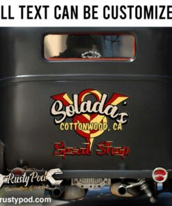 Personalized V8 Speed Shop Lettering Vinyl Sticker Set 02 Pcs