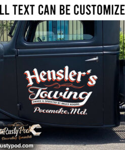 Personalized Towing Truck Lettering Vinyl Sticker Set 02 Pcs