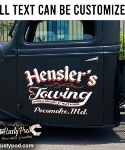 Personalized Towing Truck Lettering Vinyl Sticker Set 02 Pcs