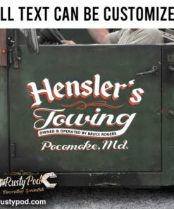 Personalized Towing Truck Lettering Vinyl Sticker Set 02 Pcs