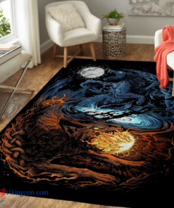 Hati And Skoll Viking Area Rug