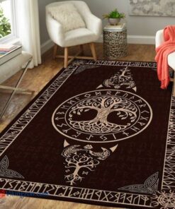 Vegvisir Yggdrasil Ravenorse Mythology Viking Area Rug